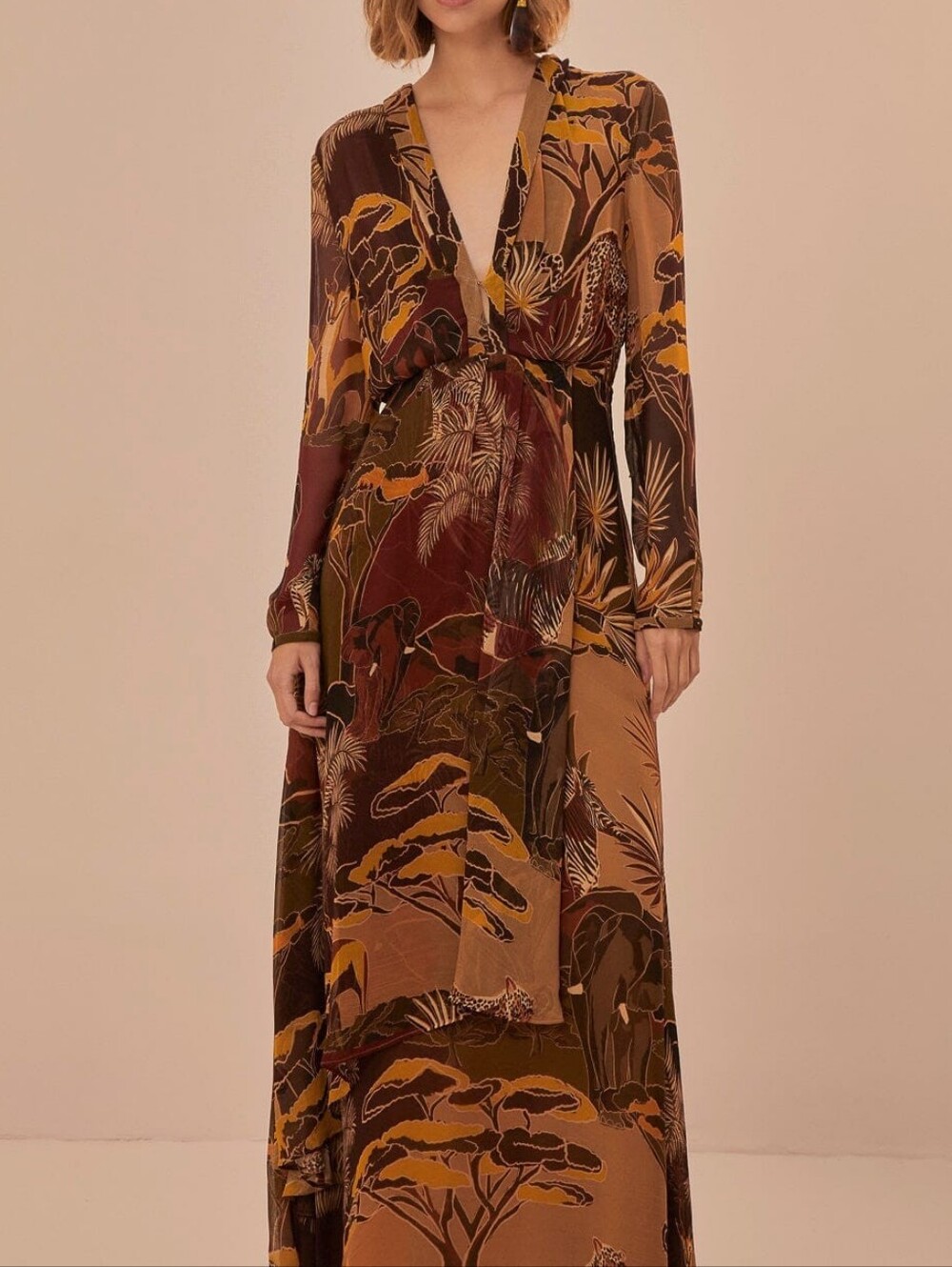 NWT FARM RIO | $240 Caramel Savana Dream Maxi Dress - Picture 2 of 15